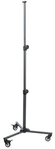 Soporte metálico con ruedas giratorias y ajustables para equipos de iluminación o cámara