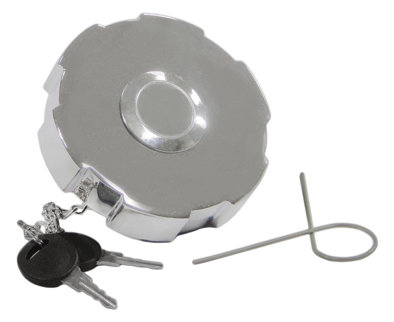 Tapón de combustible metálico cromado con llaves y seguro de alambre para auto
