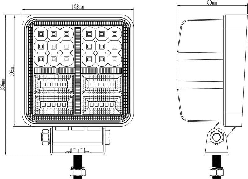 Foco de Trabajo LED 2500 Lúmenes | IP67, Combo Mix y Función luz Diurna - Autowin24