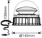 Rotativo LED R65 Homologado - Alta Potencia con Base Magnética y 4 Modos - Autowin24
