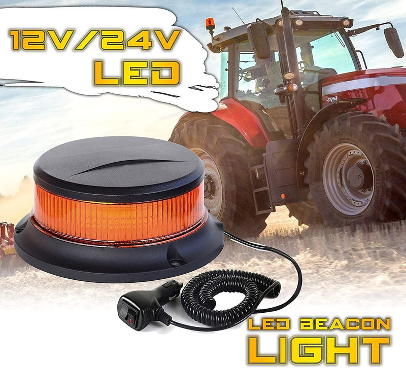 Rotativo LED Ámbar R65 Ultra Slim 18 LEDs Alta Potencia y Base Magnética - Autowin24