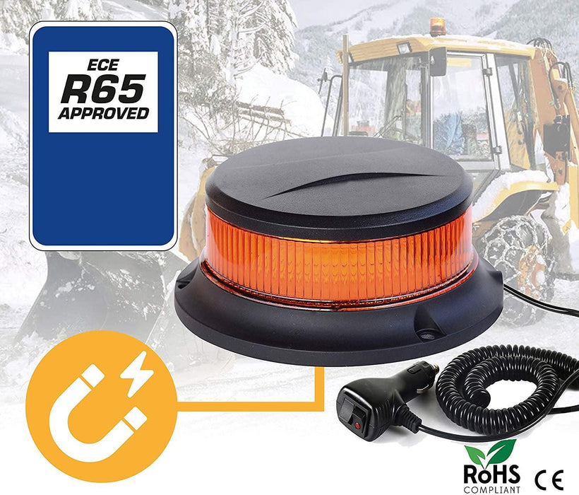 rotativo-led-ambar-homologado-r65-conexion-a-mechero-y-base-magnetica