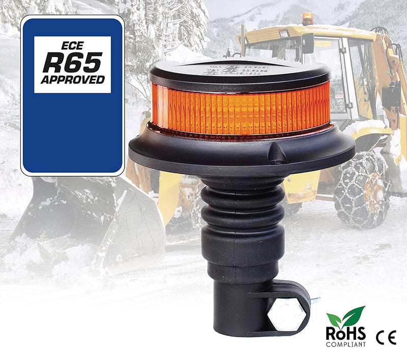 Rotativo LED Ámbar R65 Flexible 18 LEDs Alta Potencia y Montaje DIN - Autowin24