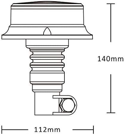 Rotativo LED Ámbar R65 Flexible 18 LEDs Alta Potencia y Montaje DIN - Autowin24