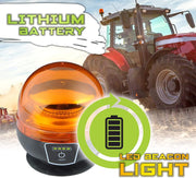 Rotativo LED Ámbar Homologado R65 con Batería Recargable y Control Remoto - Autowin24