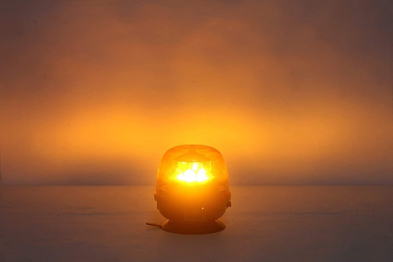 Rotativo LED Ámbar R65 28W con Batería Recargable y Control Remoto - Autowin24