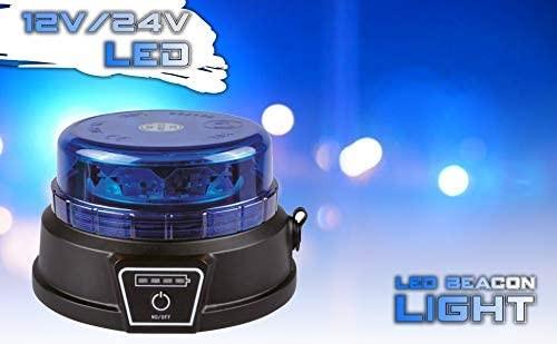 Rotativo LED Azul R65 18W con Batería Recargable y Base Magnética - Autowin24
