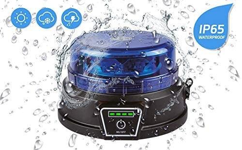 Rotativo LED Azul R65 18W con Batería Recargable y Base Magnética - Autowin24