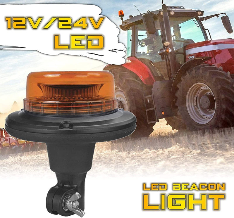 Rotativo LED Ámbar R65 Flexible 45 LEDs Doble Flash y Base DIN - Autowin24