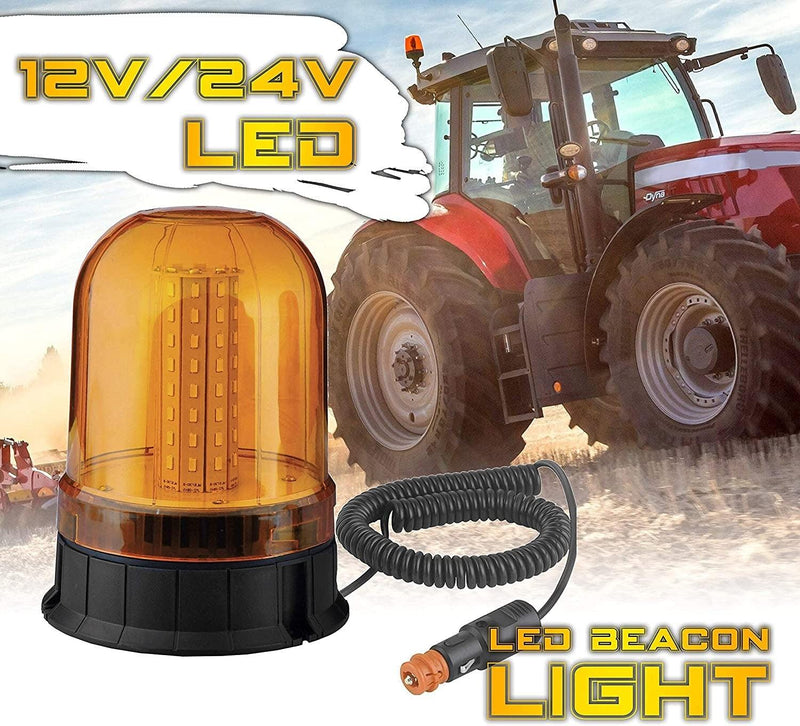 Rotativo LED Ámbar SMD 12/24V con Base Magnética y 3 Funciones - Autowin24