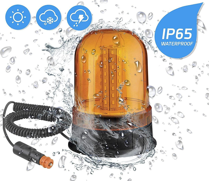 Rotativo LED Ámbar SMD 12/24V con Base Magnética y 3 Funciones - Autowin24