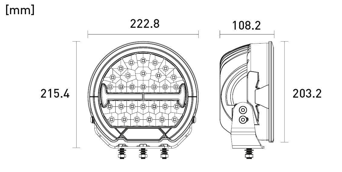 Faro Delantero LED Potente 141W Homologado Driving 7.752 Lúmenes con Luz de Posición ECE R112