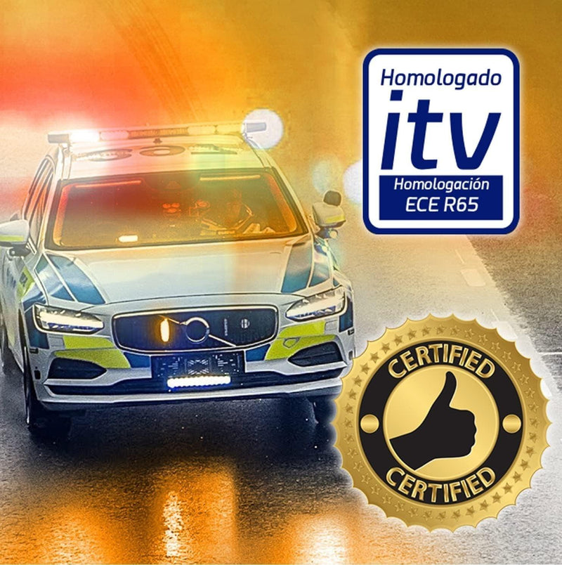 Puente Prioritario LED Ámbar R65 – 1.200 mm, Mando Inalámbrico y Alta Visibilidad - Autowin24