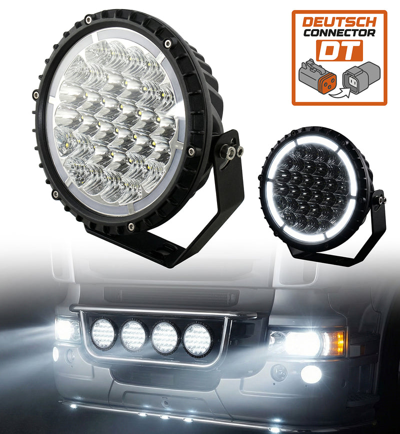 7” LED Auxiliary Headlight, 6,080 Lumens, Approved R112, IP67, Professional