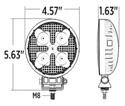 Projecteur LED avec lumière de secours ambre | 1300 lumens, 3 modes et IP67