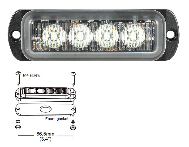 MODULO LED AMBAR ESTROBOSCOPICO 4 LED X 3W CRUCERO