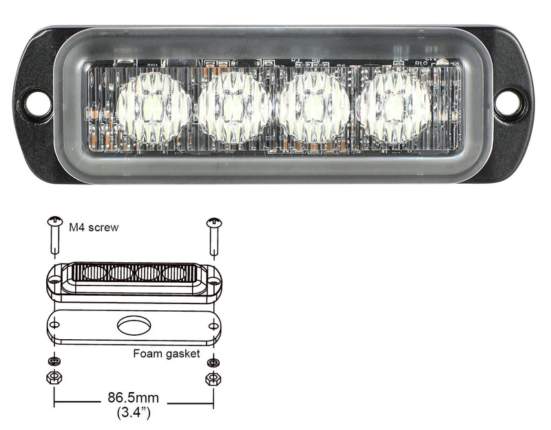 MODULO LED AZUL ESTROBOSCOPICO 4 LED X 3W CRUCERO