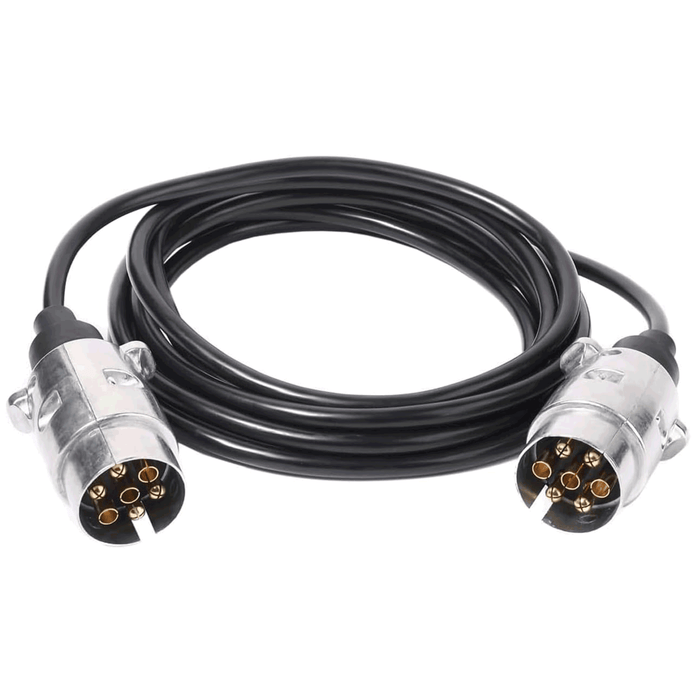 Enchufe para Remolque 7 Pines | Cable TPU Extensible 3.5M | Alta Resistencia para Caravanas y Tractores