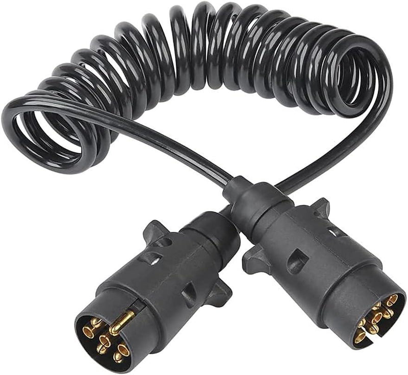Cable de Extensión 7 Pines Espiral Flexible 3.5M – Alta Resistencia para Remolques, Caravanas y Tractores - Autowin24