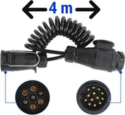 Cable Remolque 12V 13P a 7P | 4 Metros, 7x0.5mm, Conector Adaptador para Remolques, Caravana, Autocaravana - Autowin24