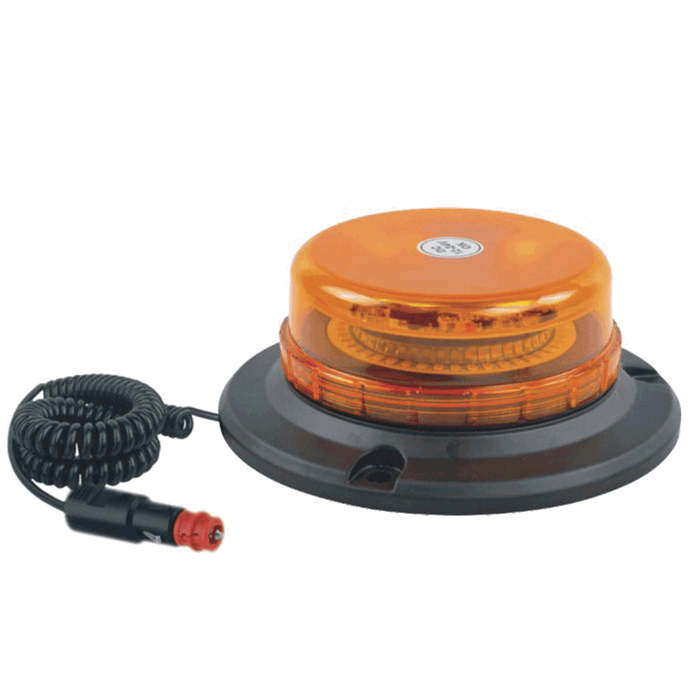 Balise LED Ambre R65 45 LED Double Flash et Base Magnétique