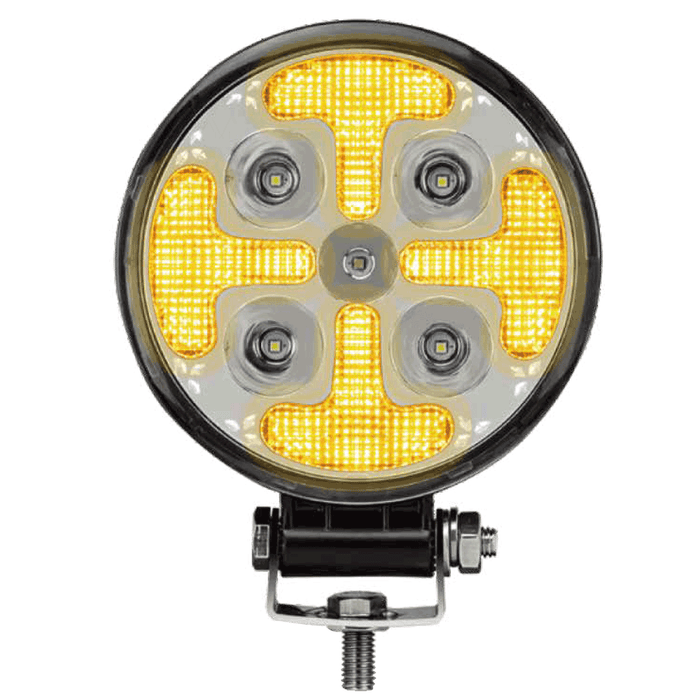 LED spotlight with Amber emergency light | 1300 Lumens, 3 Modes and IP67