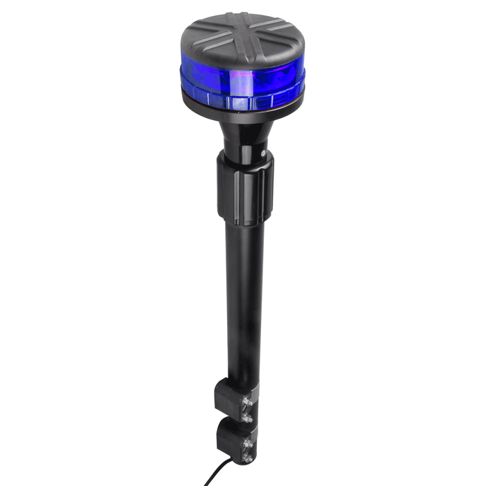 R65 Blue LED Rotating Mast for Motorcycles – Adjustable Height and High Visibility