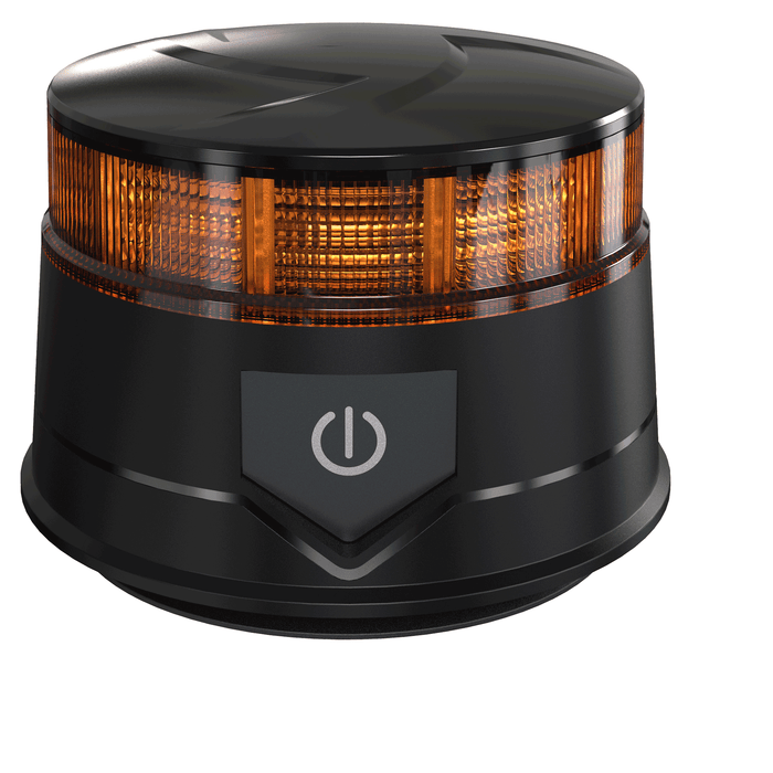 Mini lampe rotative à LED ambrée R65 avec batterie rechargeable et base magnétique