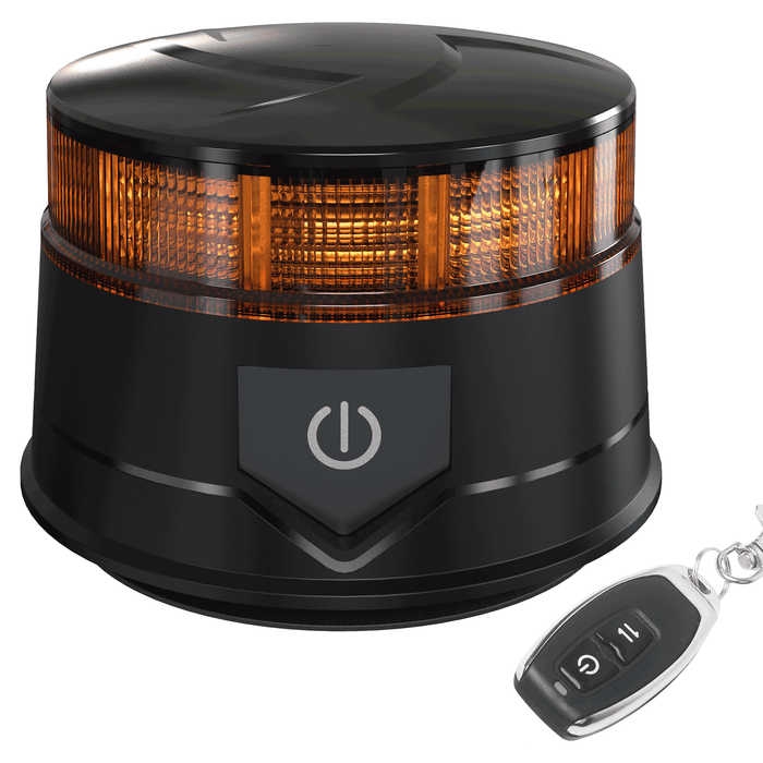 Mini Amber LED Beacon R65 with Rechargeable Battery and Remote Control