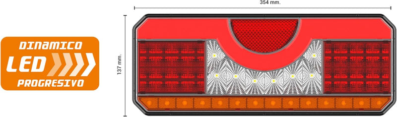 Piloto Trasero LED Multifunción 7 Funciones con Intermitente Dinámico – 82 LED | IP67 IZQUIERDO