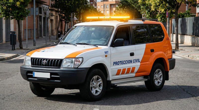 Puente Luminoso LED de Emergencia Bicolor Ámbar/Azul 12/24V – 1200 mm | Homologado R65