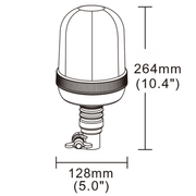 Rotativo LED Ámbar Flexible R65 Monster Alta Potencia y Base DIN - Autowin24