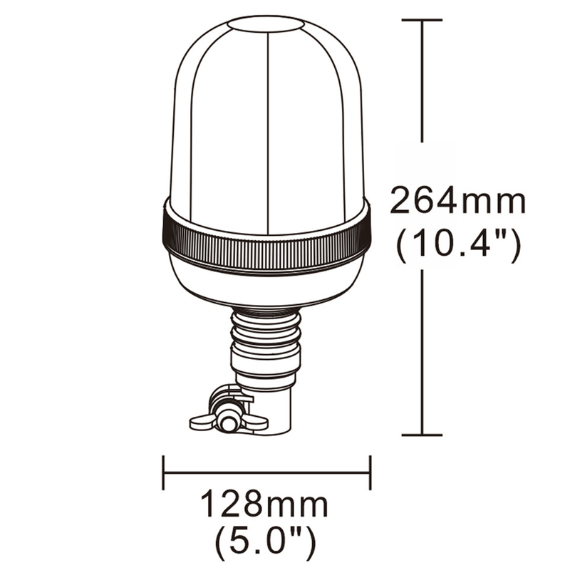 Rotativo LED Ámbar Flexible R65 Monster Alta Potencia y Base DIN - Autowin24