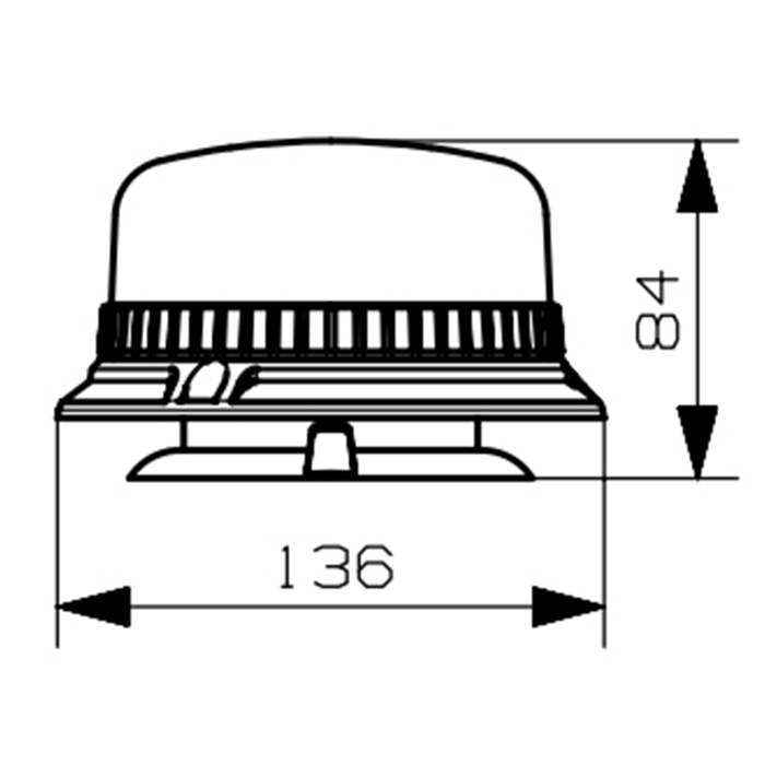 Balise LED ambre homologuée R65 54 W - Base magnétique et haute visibilité