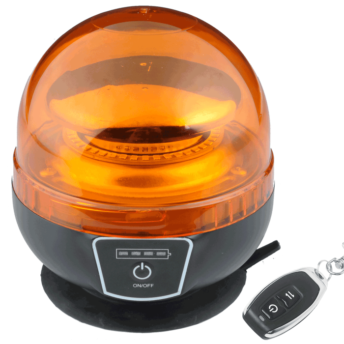 R65 Approved Amber LED Beacon with Rechargeable Battery and Remote Control