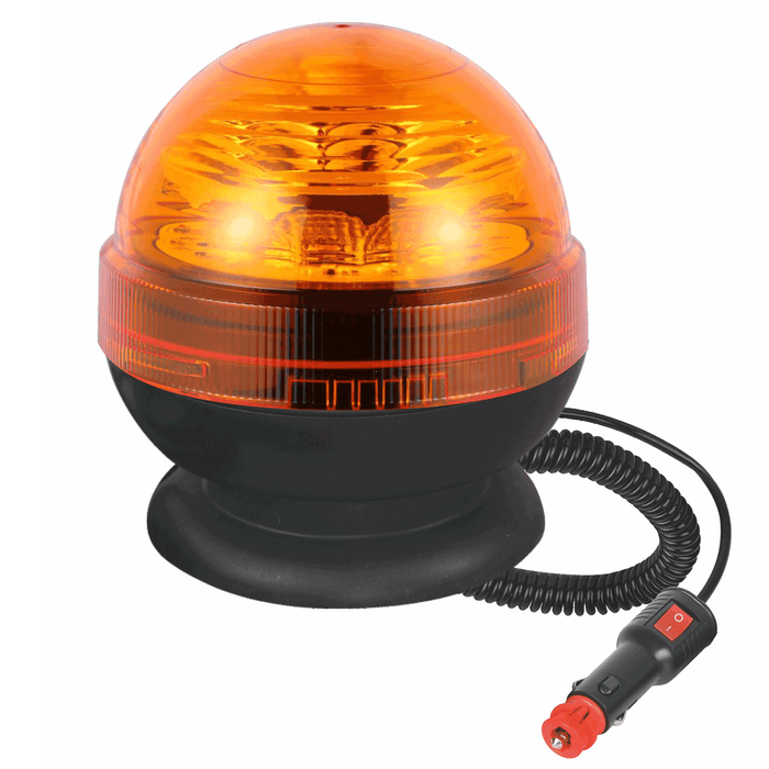 R65 Approved LED Beacon - 12 LEDs with Magnetic Base and Suction Cup