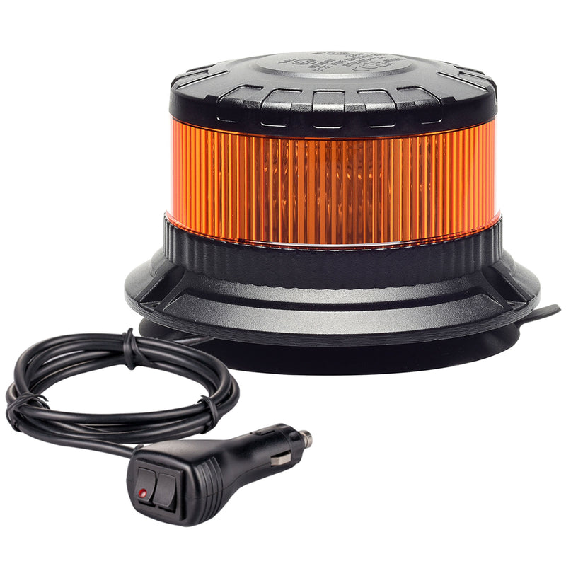 Rotativo LED Ámbar Magnético 12–24V con Sensor Día/Noche – 16 LEDs Alta Potencia, IP69K, Homologado ECE R65 TA2