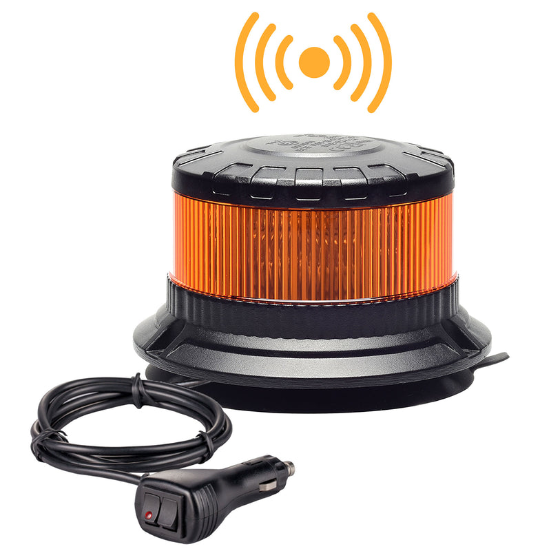 Rotativo LED Ámbar Magnético 12–24V con Sensor Día/Noche – 16 LEDs Alta Potencia, IP69K, Homologado ECE R65 TA2